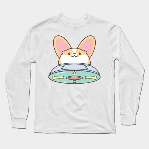 Corgi UFO Long Sleeve T-Shirt by XEENYEE